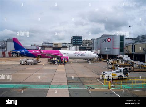 Wizz Air Airbus A321 Airliner Jet Plane Parked On Stand At London