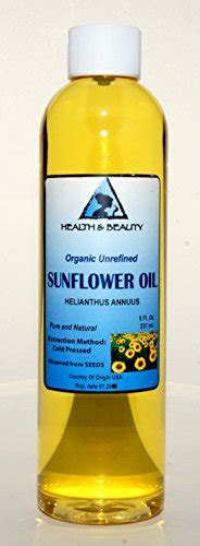 Sunflower Oil Unrefined Organic Carrier Cold Pressed Pure 8 Oz Essential Great