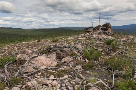 Скалистый ландшафт в южном Yakutia Стоковое Изображение - изображение ...
