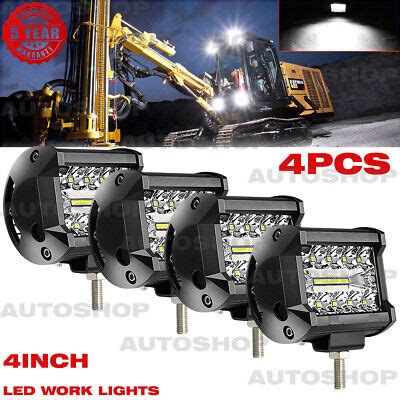 Pcs Led Work Lights Fit Caterpillar Skid Steers Excavator Forklift