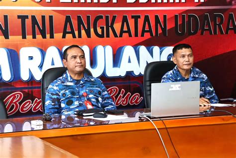 Secara Daring Danlanud Sam Ratulangi Ikuti Webinar Dukungan Tni Dalam