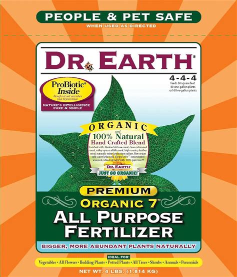 Dr Earth 706p Organic 7 All Purpose Fertilizer In Poly Bag 4 Pound