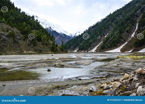 beautiful view  kunhar river  naran kaghan valley pakistan stock