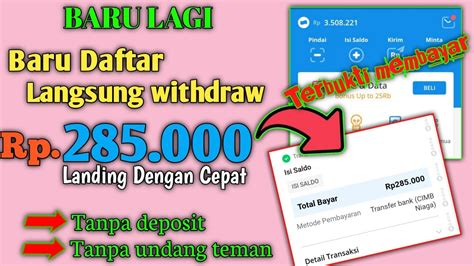 Baru Daftar Langsung Withdraw Aplikasi Penghasil Uang Tercepat 2021