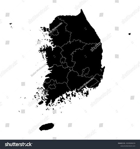 South Korea Map Provinces Vector Illustration Stock Vector (Royalty ...