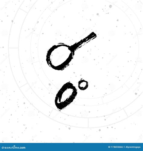 Vector Handdrawn Brush Ink Illustration Of Conjunction Astrological Sign With Natal Chart Stock