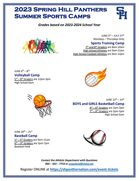 Summer Sports Camps Spring Hill Independent School District