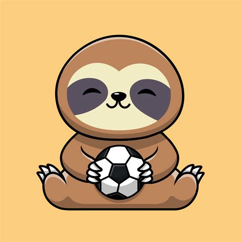 Cute Sloth Holding Soccer Ball 3489844 Vector Art at Vecteezy