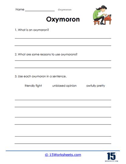 Oxymoron Worksheets - 15 Worksheets.com