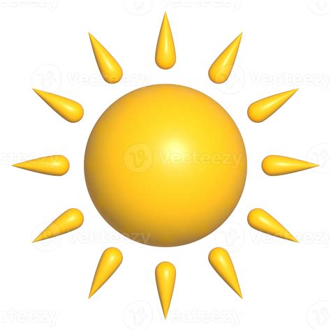 Illustration Of 3d Sun Icon 19922859 Png