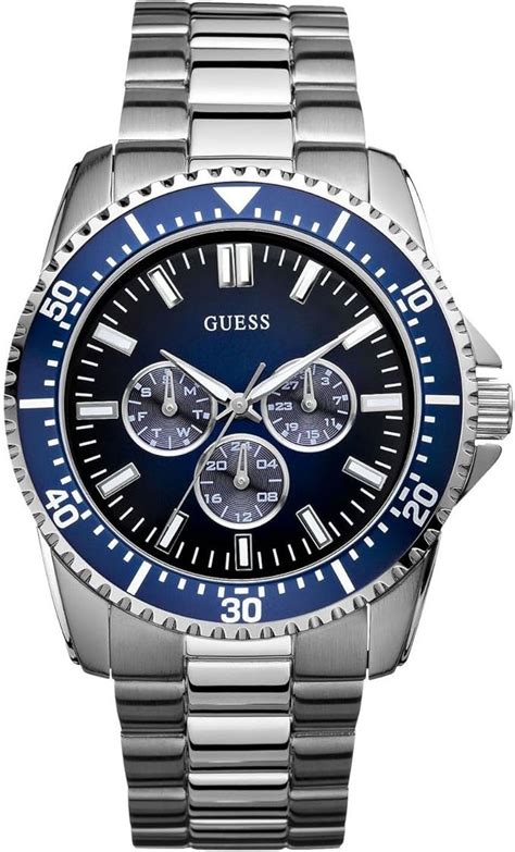 Guess W10245G1 Montre Homme Quartz Analogique Cadran Bleu