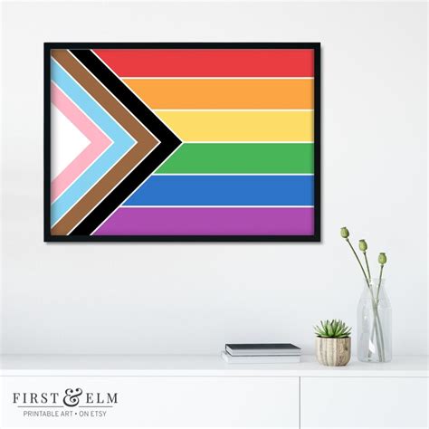 Lgbt Progress Pride Flag Printable Wall Art Intersex Etsy