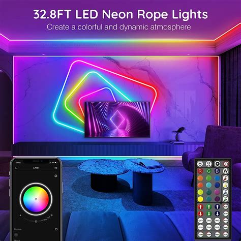 Ailbton Led Neon Rope Lights Ft Control With App Remote Flexible