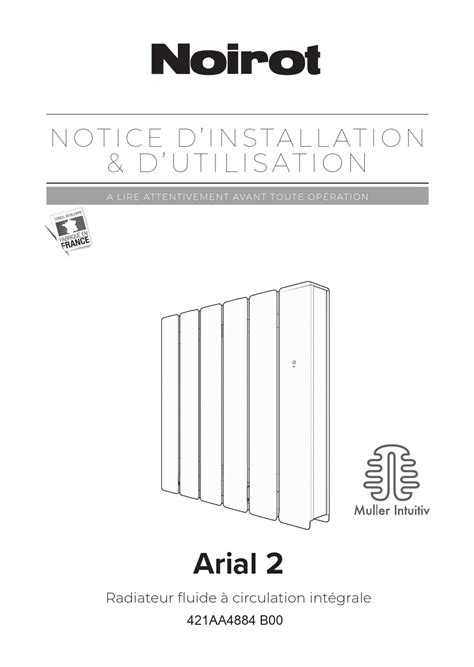 Notice NOIROT ARIAL SMART ECOCONTROL radiateur électrique Trouver une