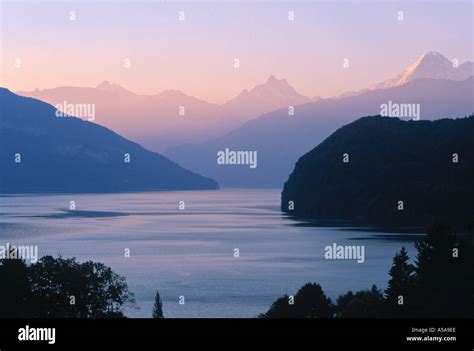 Lake Thun Switzerland Stock Photo Alamy