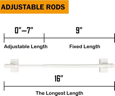 Magnetic Curtain Rods - Adjustable Length for Metal Appliance Doors and Windows