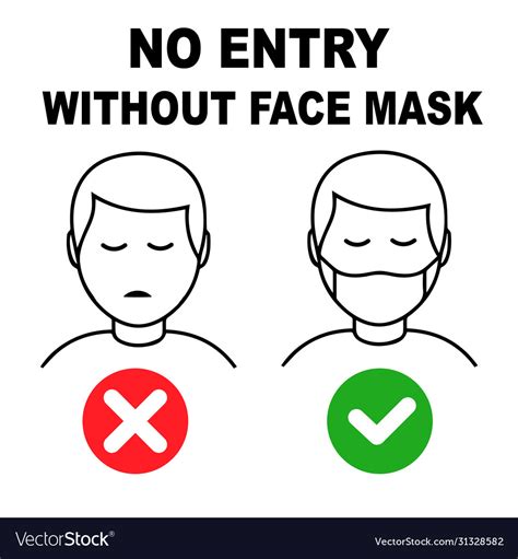 No Entry Without Face Mask Or Wear A Mask Icon Vector Image