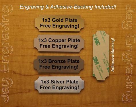 Custom Engraved 1x3 Bronze Plate W/ Adhesive Backing - Etsy