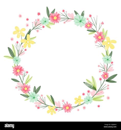 Painted Beautiful Floral Frame Vector Illustration Stock Vector Image