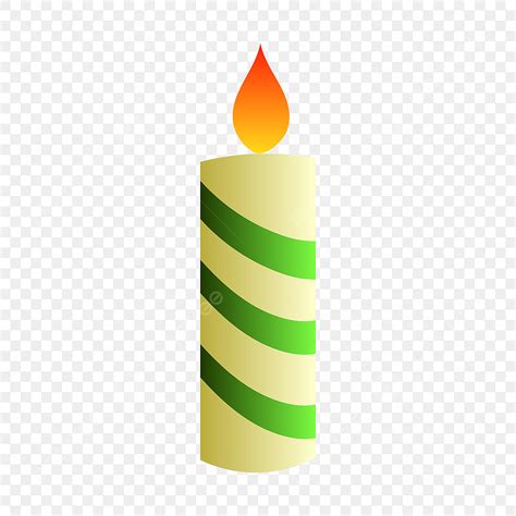 Burning Candle Clipart Png Images Green Striped Burning Christmas