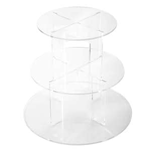 3 Etages Présentoir Cupcake Gâteau Muffin Rond Transparent Acrylique