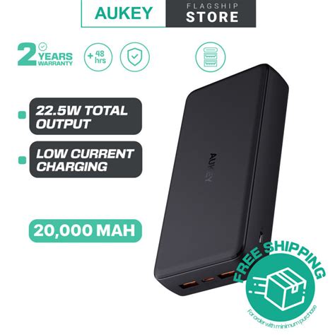 AUKEY PB N93 Basix Plus Ll 22 5W 20000mAh Ultra Slim USB C PD Fast