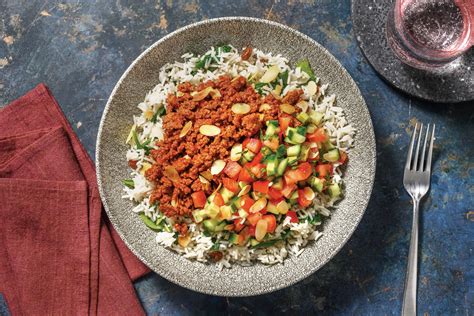 Moroccan Plant Based Mince And Spinach Rice Recipe Hellofresh