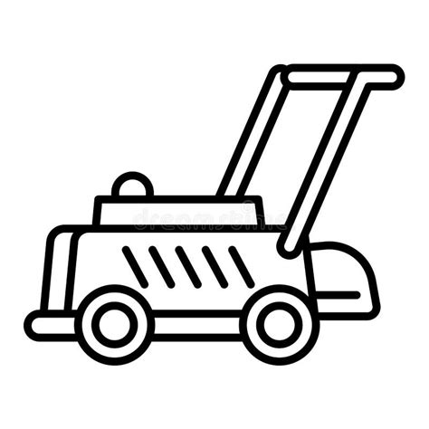 Tractor Grass Cutter Icon Hand Drawn Style Stock Vector Illustration Of Hand Lawnmower