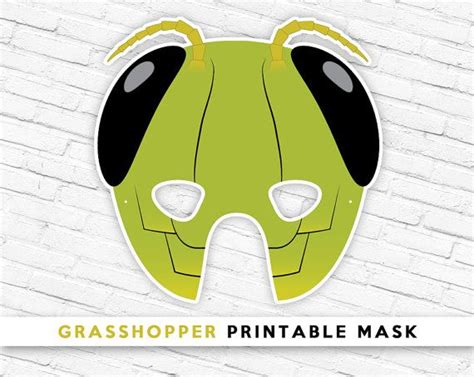 Grasshopper Printable Mask Printable Katydid Bug Mask Green Etsy In