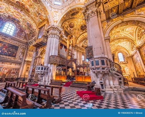 Interior of Basilica of Santa Maria Maggiore, in Bergamo, Italy ...