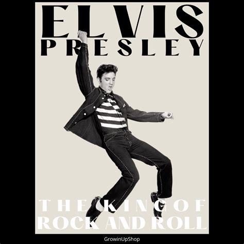 Elvis Presley King Of Rock And Roll Poster Vintage Rock Music Wall Art Digital Download Two