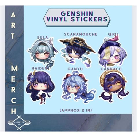 Genshin Impact Vinyl Stickers Set Per Piece Shopee Philippines