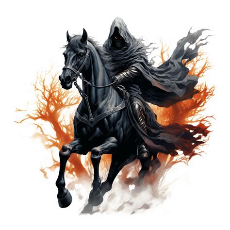 Headless Horseman Isolated Headless White Background Illustration