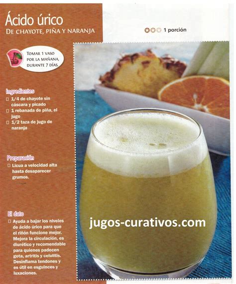 Jugo Para Bajar El Cido Rico Healthy Drinks Recipes Healthy Juices