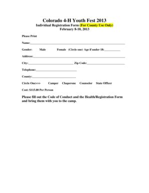 Fillable Online Prowers Colostate Registration Form Prowers County