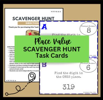 Place Value Through Hundreds Place SCAVENGER HUNT Task Cards By