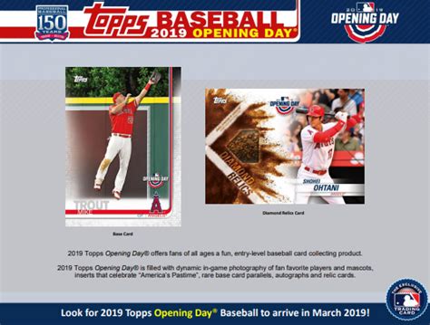 2019 Topps Opening Day Baseball Hobby Box Price Release Date Checklist