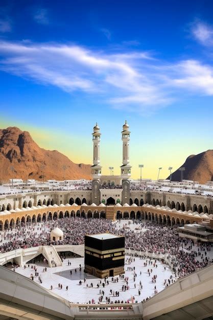 Landscape Of The Kaaba In Mecca Generative Ai Nature Premium Ai