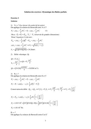 S Rie Exercices Dynamique Des Fluides Parfaits Universit Mhamed