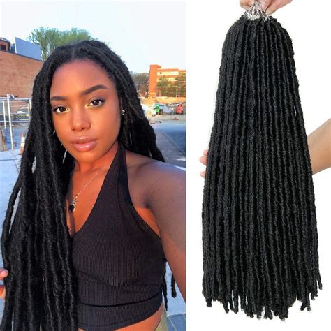 Buy 18 Inch Goddess Faux Locs Straight Gypsy Locs Crochet Hair 3 Tone Ombre Crochet Braids