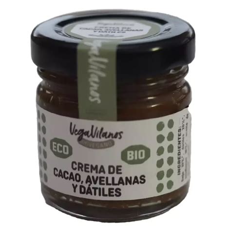 Crema De Cacao Avellanas Y Dátiles Vegana Vegavilanos