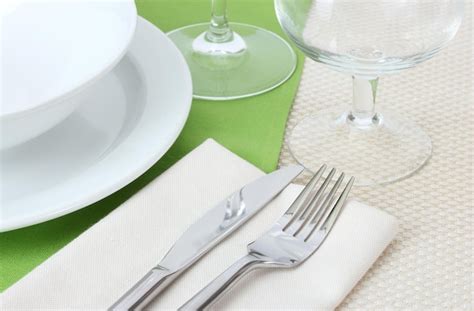 Premium Photo Table Setting With Fork Knife Plates And Napkin