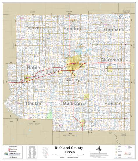 Richland County Illinois 2023 Wall Map Mapping Solutions