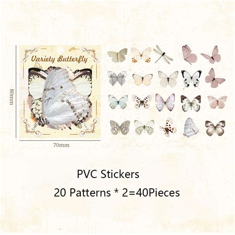 Journamm Pcs Pack Pvc Materials Butterfly Stickers Diy Journling