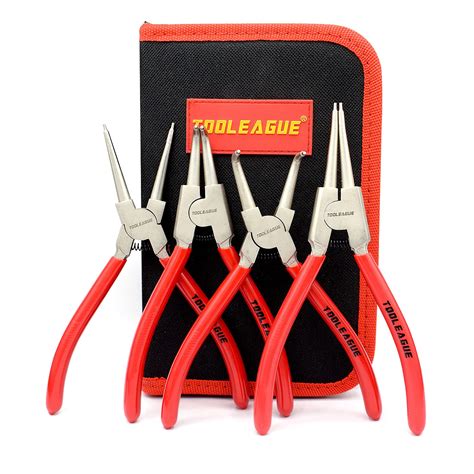 Tooleague 4 Pcs Snap Ring Pliers Set Circlip Pliers 7 Inches Internal