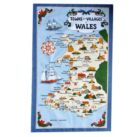 Welsh Tea Towel Towns And Villages Of Wales Ca Pend Welsh