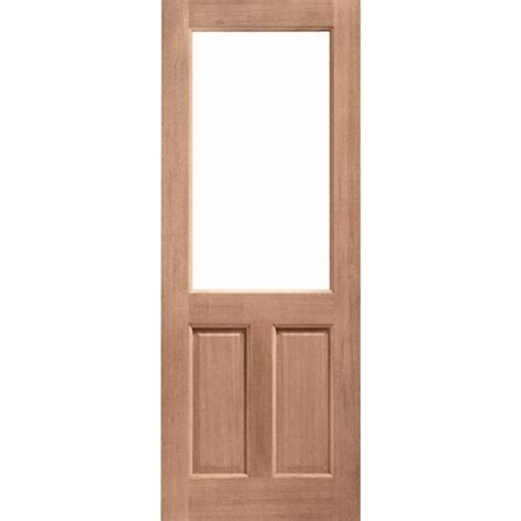 Lpd 2xg 2 Panel Shaker Unfinished Natural Hardwood 1 Light Unglazed External Front Door Dandg