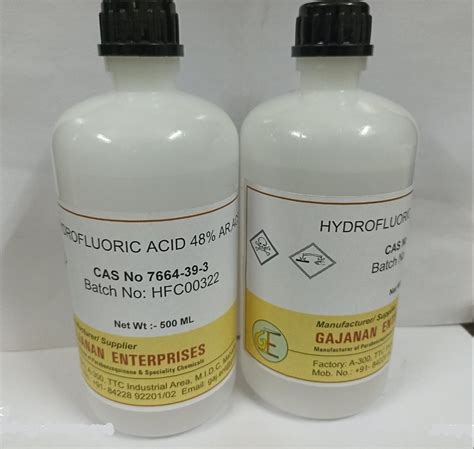 HYDROFLUORIC ACID 40 AR 500 ML At Rs 230 Kg Hydrofluoric Acid In