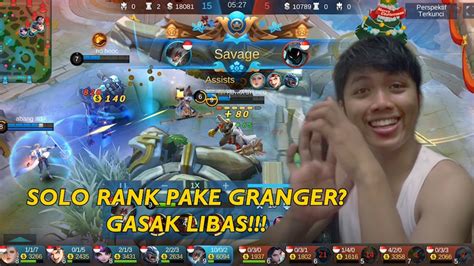 SOLO RANK DI KASIH GRANGER MUSUH BERCANDA MOBILE LEGEND INDONESIA