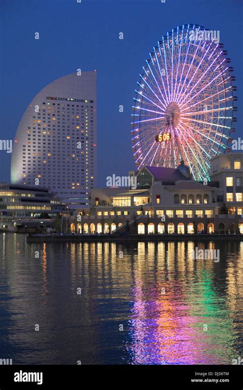 Japan, Yokohama, Minato Mirai, InterContinental, Ferris Wheel Stock ...